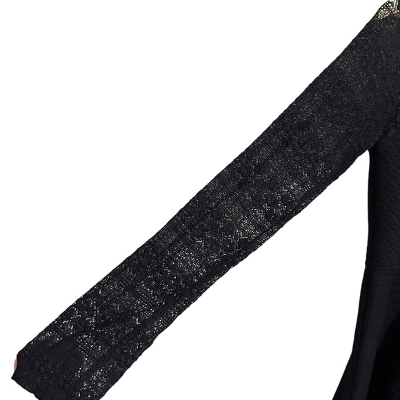 Altar'd State Black Fit and Flare Lace Sheer Long Sleeve Dress Large WhimsiGoth - Picture 11 of 13